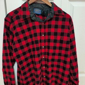Vintage Pendleton Wool Buffalo Plaid Shirt (Made in USA, 1960s–70s)